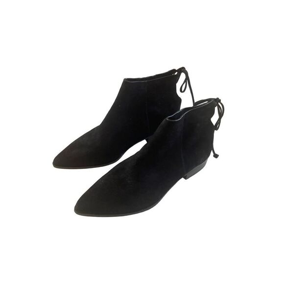 Splendid Shoes - Splendid Womens Black Niva Lace Pointed Toe Low Heels Ankle Boot Shoes Size 6.5